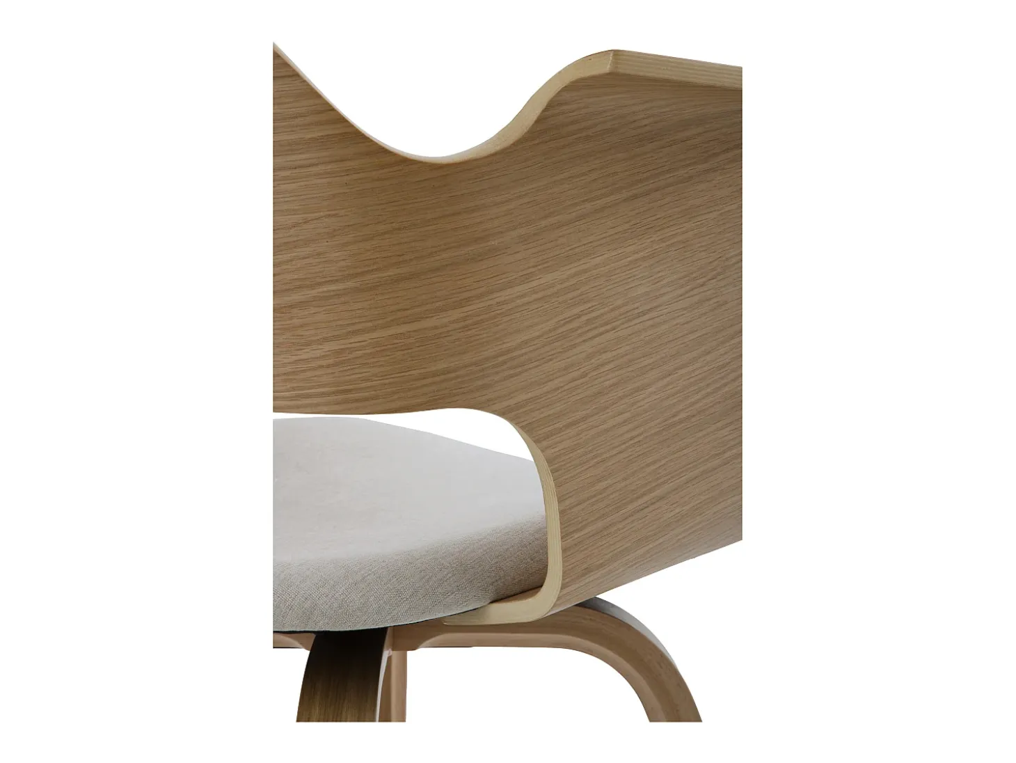 Pack de 4 sillones madera contrachapado roble asiento tapizado