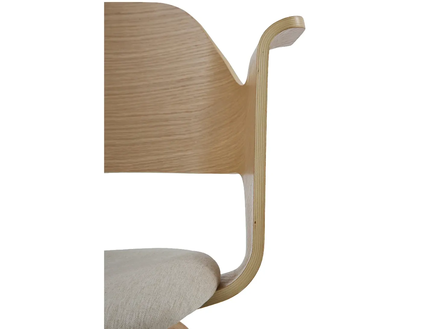 Pack de 4 sillones madera contrachapado roble asiento tapizado