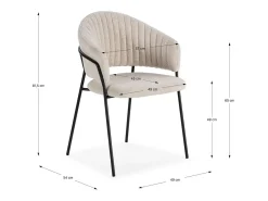 Pack de 2 sillones modelo Lidia tapizado textil blanco, 81.5cm(alto) 54cm(ancho) 57cm(larg