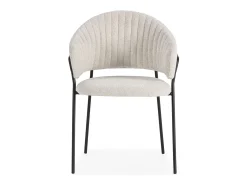 Pack de 2 sillones modelo Lidia tapizado textil blanco, 81.5cm(alto) 54cm(ancho) 57cm(larg