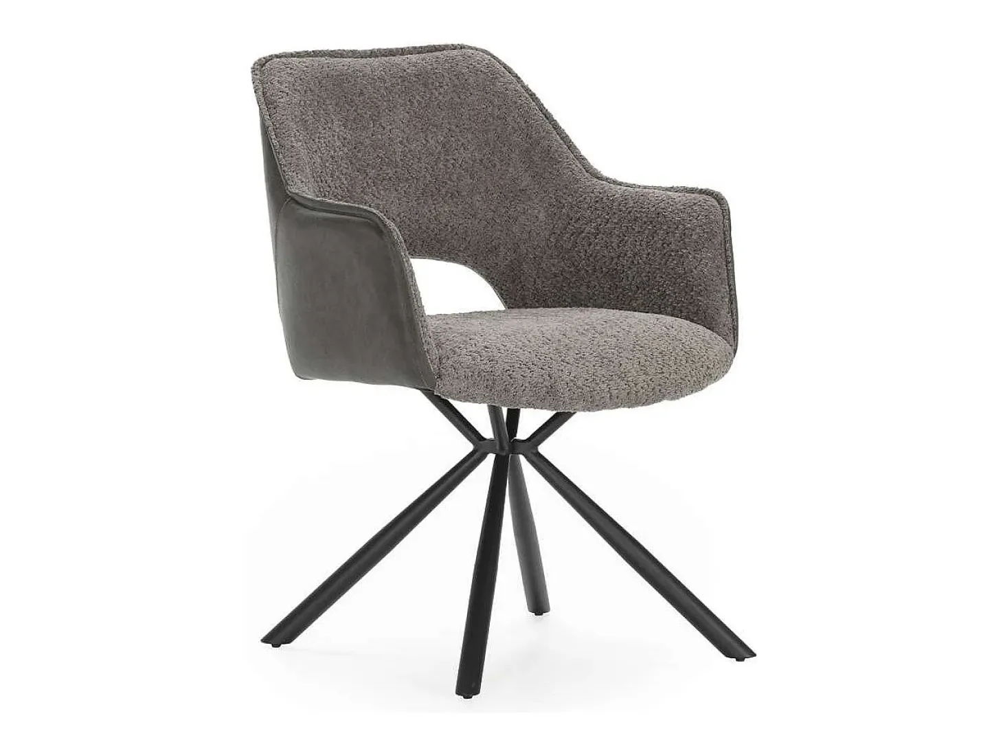Pack de 2 sillones modelo Oliver tapizado textil gris, 81cm(alto) 60cm(ancho) 62cm(largo)