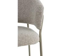 Pack de 4 sillones tapizados en chenilla color crema