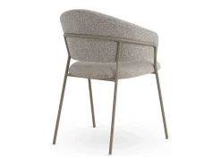 Pack de 4 sillones tapizados en chenilla color crema