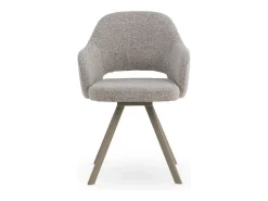 Pack de 4 sillones tapizados en chenilla color marrón
