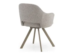 Pack de 4 sillones tapizados en chenilla color marrón