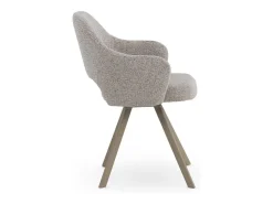 Pack de 4 sillones tapizados en chenilla color marrón