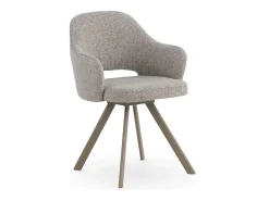 Pack de 4 sillones tapizados en chenilla color marrón