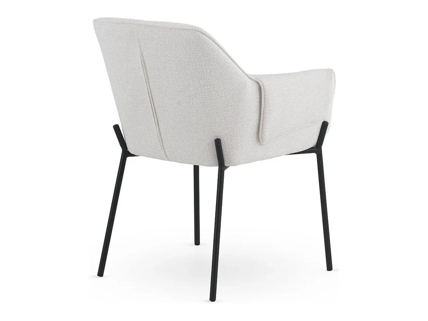 Pack de 4 sillones tapizados en chenilla color crema