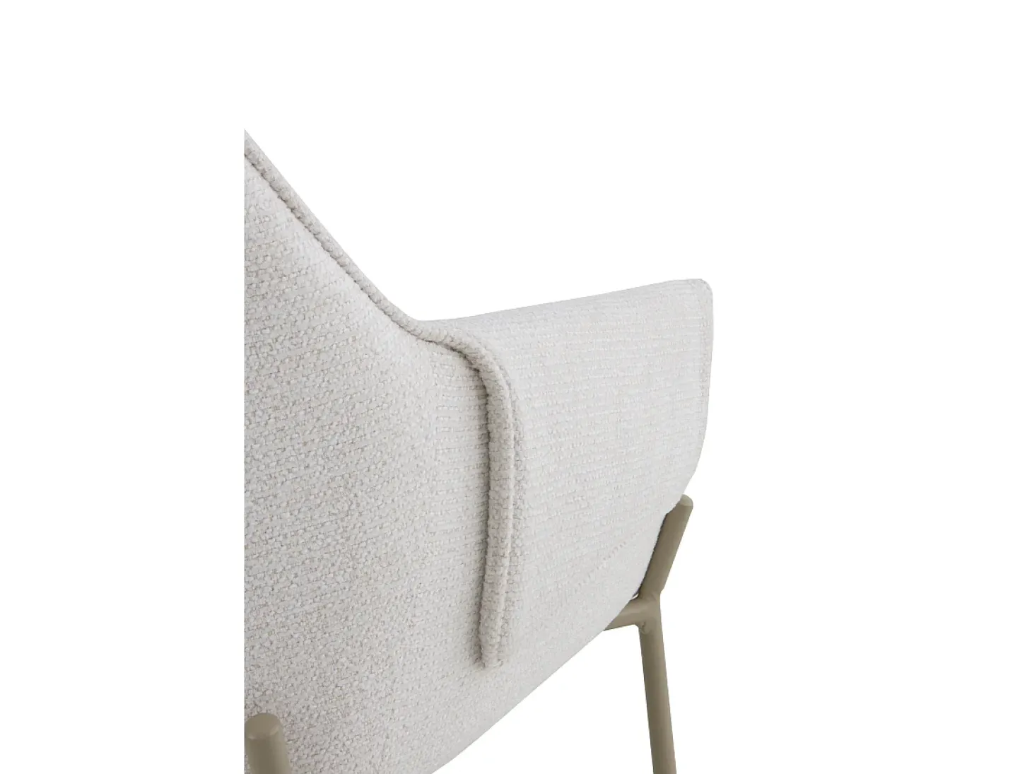 Pack de 4 sillones tapizados en chenilla color crema