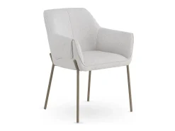Pack de 4 sillones tapizados en chenilla color crema