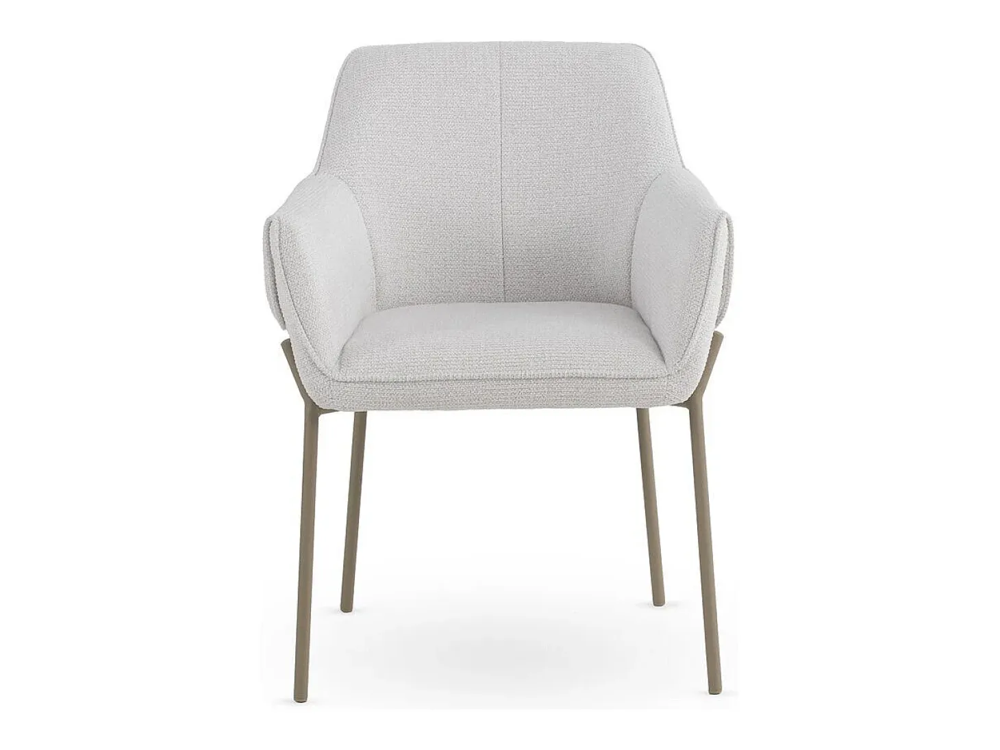 Pack de 4 sillones tapizados en chenilla color crema