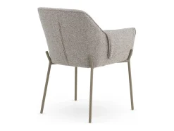 Pack de 4 sillones tapizados en chenilla color marrón