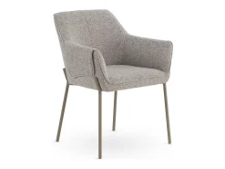Pack de 4 sillones tapizados en chenilla color marrón