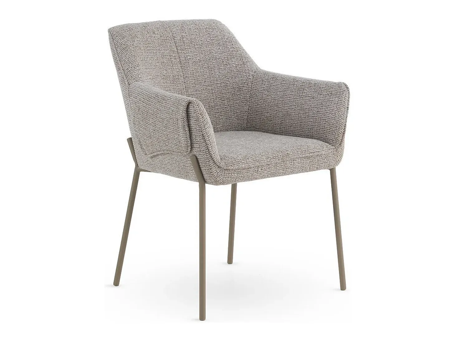 Pack de 4 sillones tapizados en chenilla color marrón