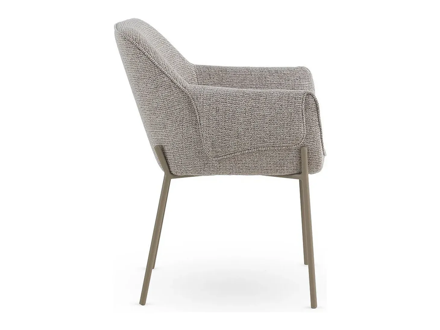 Pack de 4 sillones tapizados en chenilla color marrón