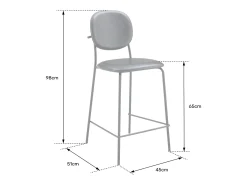 Pack de 2 taburetes de bar EDMOND de polipiel color coñac - HAPPY GARDEN