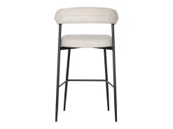 Pack de 2 taburetes de bar en tela beige THEA