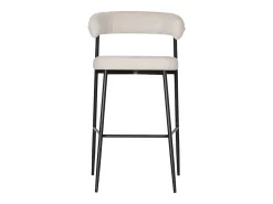 Pack de 2 taburetes de bar en tela beige THEA