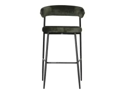 Pack de 2 taburetes de bar de tela verde THEA