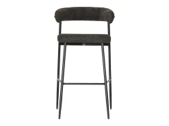 Pack de 2 taburetes de bar de tela gris THEA
