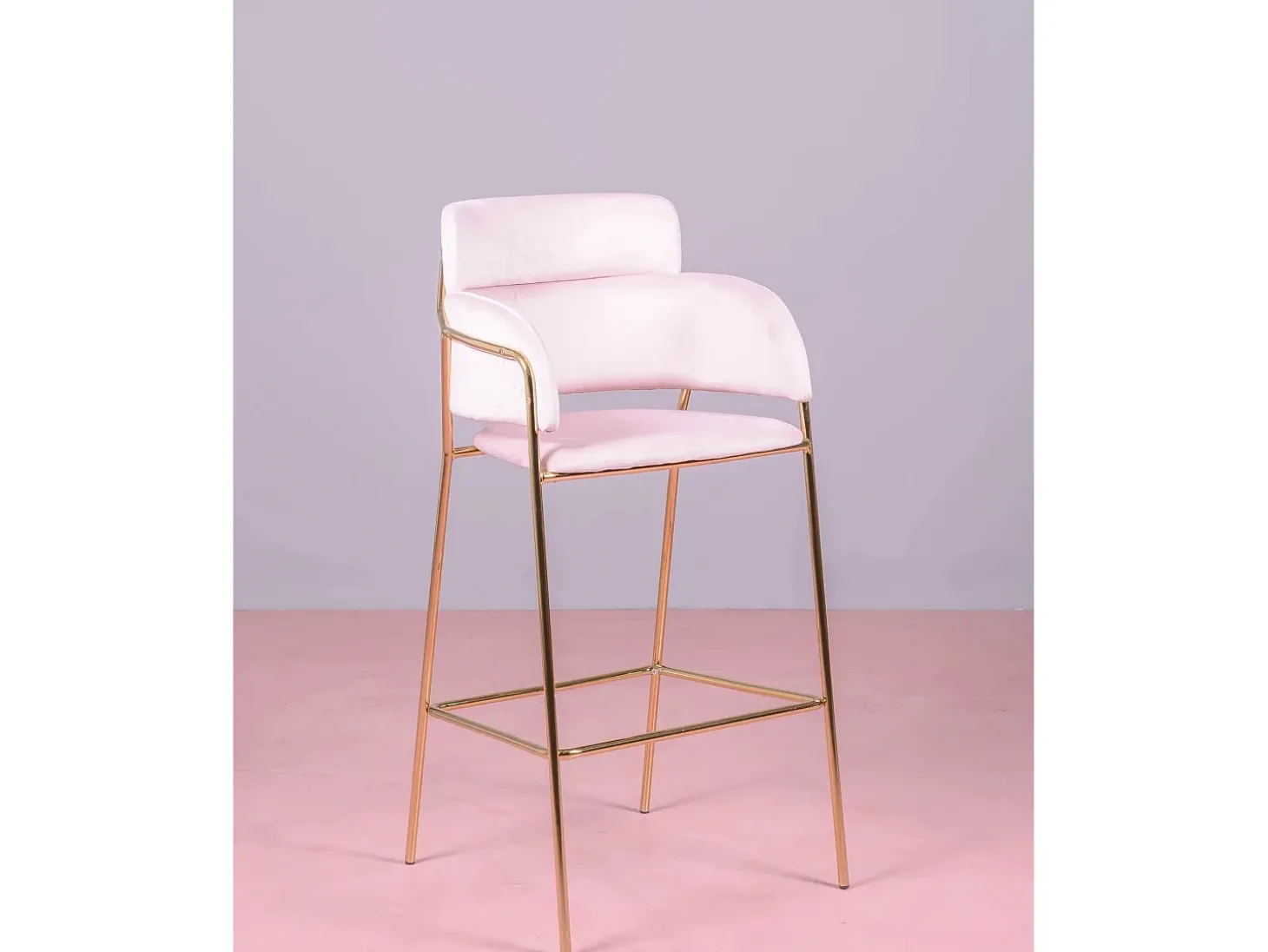 Pack de 2 taburetes de diseño tapizados en terciopelo - Cruiser - Rosa