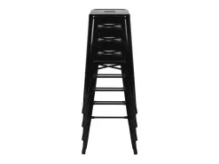Pack de 4 taburetes de 76x45x45 cm de acero de estilo industrial en color negro Tolix