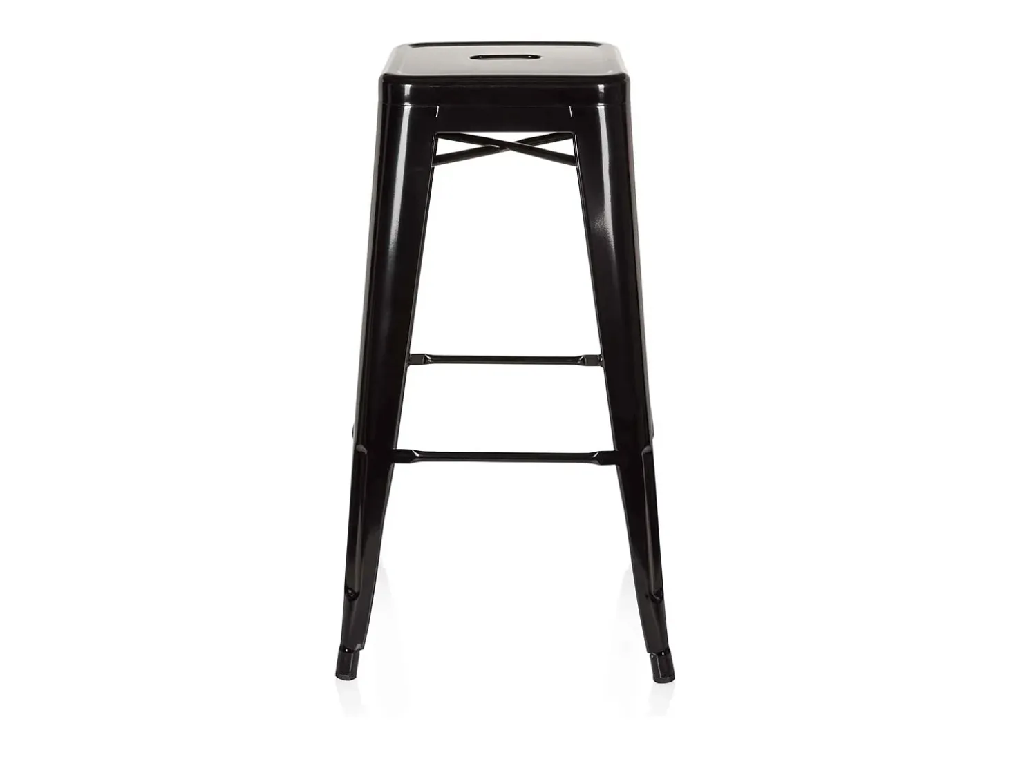 Pack de 4 taburetes de 76x45x45 cm de acero de estilo industrial en color negro Tolix