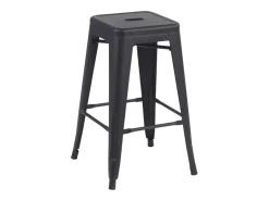 Pack de 4 taburetes de 76x45x45 cm de acero de estilo industrial en color negro Tolix