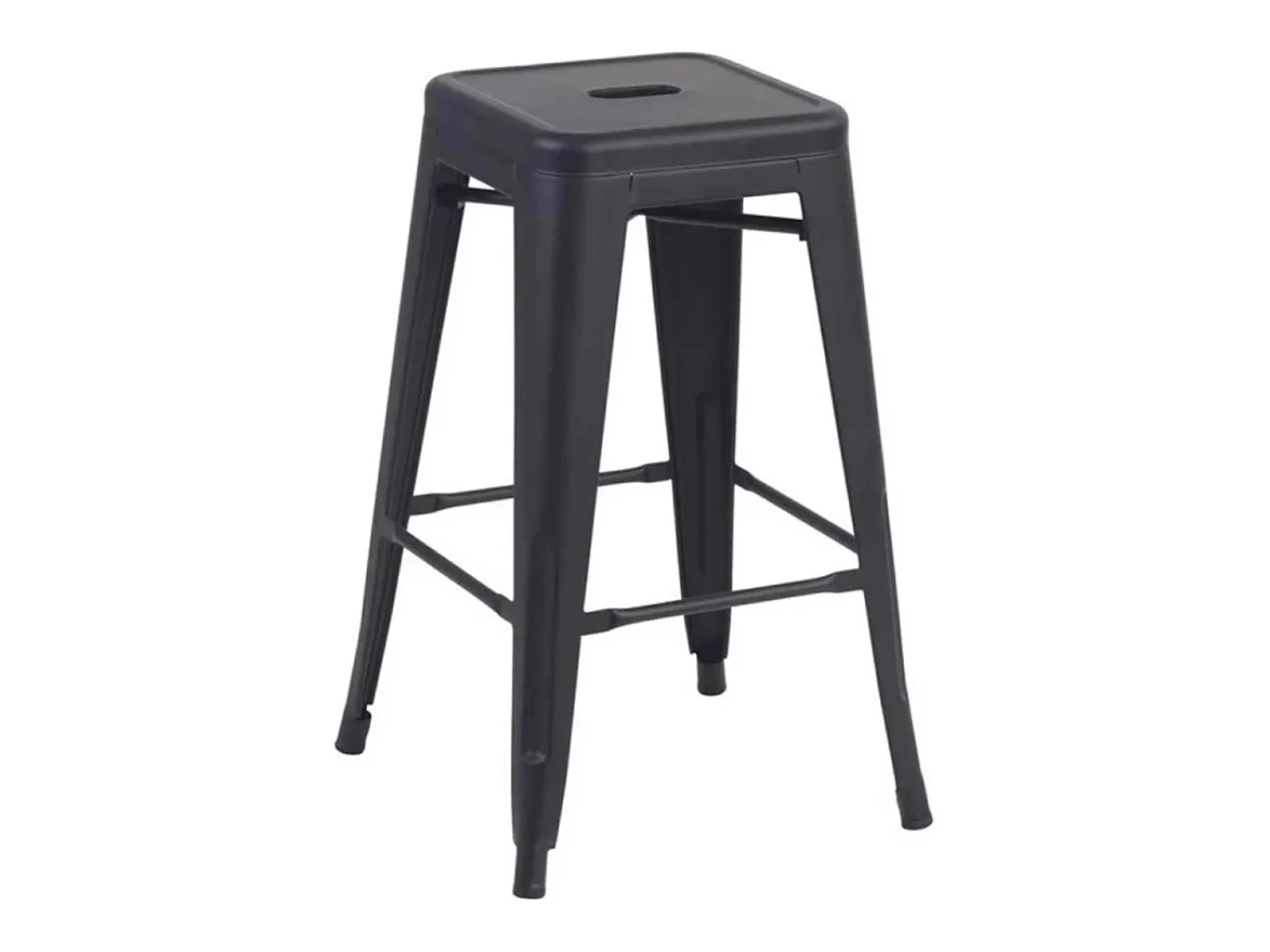 Pack de 4 taburetes de 76x45x45 cm de acero de estilo industrial en color negro Tolix
