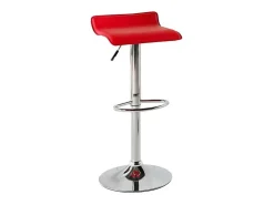 Pack de 2 taburetes elevables Agata en polipiel rojo, 38 x 39,5 x 64/85 cm (largo x ancho