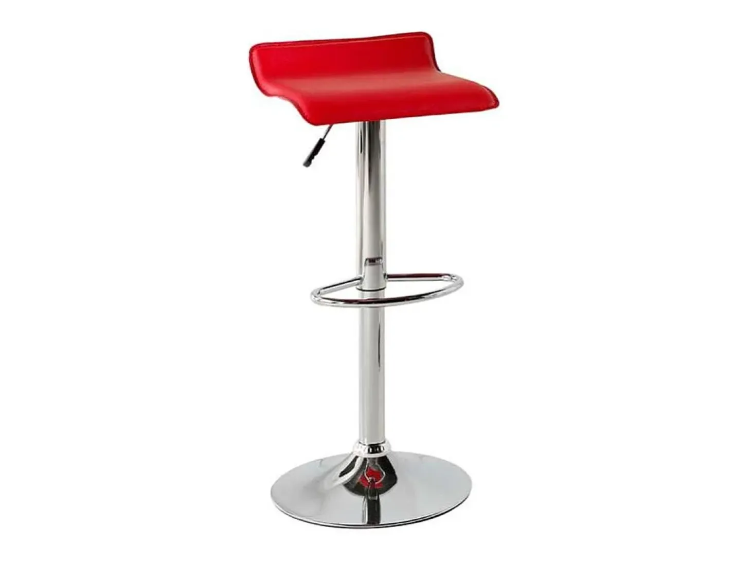Pack de 2 taburetes elevables Agata en polipiel rojo, 38 x 39,5 x 64/85 cm (largo x ancho