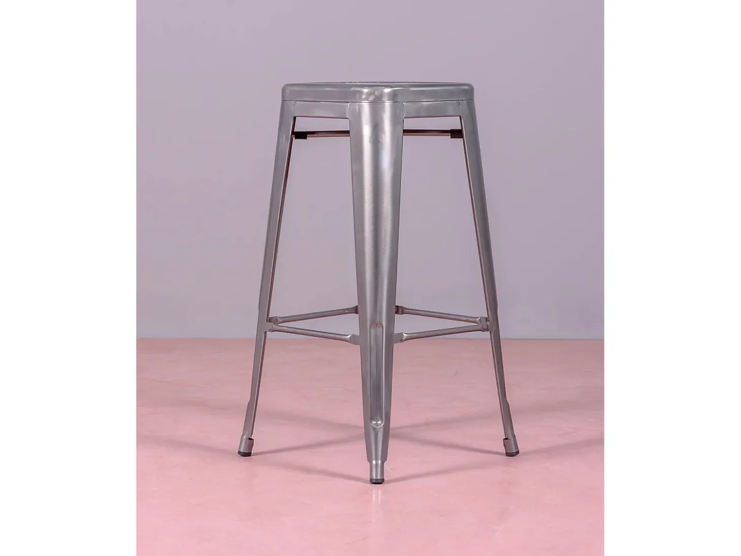 Pack de 4 taburetes metálicos de 76 cm de altura - Bistro - Metálico