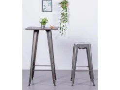 Pack de 4 taburetes metálicos de 76 cm de altura - Bistro - Metálico