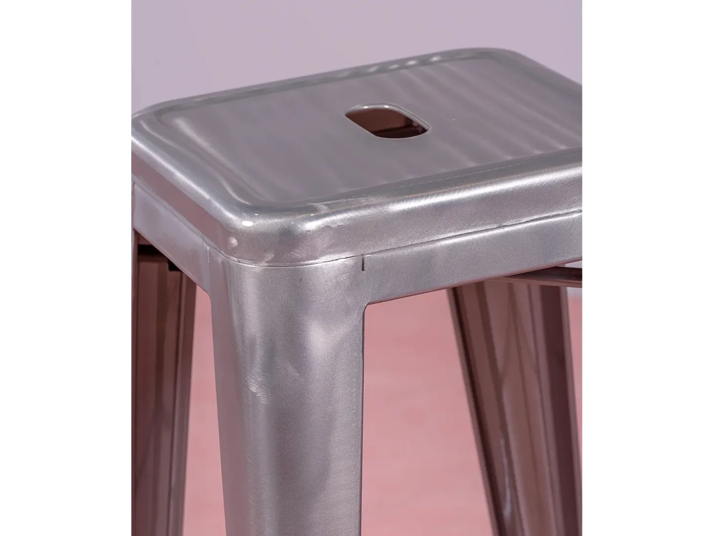 Pack de 4 taburetes metálicos de 76 cm de altura - Bistro - Metálico