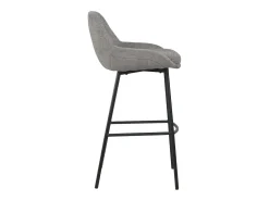 Pack de 2 taburetes para barra de 100x49x52 cm con respaldo de tela en color gris Caspi