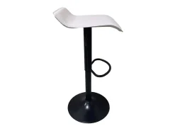 Pack de 2 taburetes regulables modelo Dalí tapizado en polipiel blanco, 40cm(ancho ) 64-7
