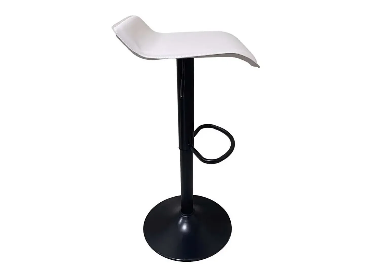 Pack de 2 taburetes regulables modelo Dalí tapizado en polipiel blanco, 40cm(ancho ) 64-7