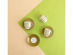 Pack de 6 tazas Kansas Quid porcelana verde 9 cl