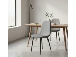 Pack de comedor Lisa en colores gris y pata negra (4 sillas) 88x55x45 cm