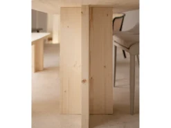 Pack de mesa de comedor de 200x85cm y banco de 160x45cm de madera maciza de abeto Decowood en tono natural - TOKYO - DECOWOOD