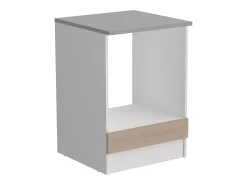 Pack Muebles Cocina Eko Moderno Blanco Mate/Roble Jackson Fregadero Horno
