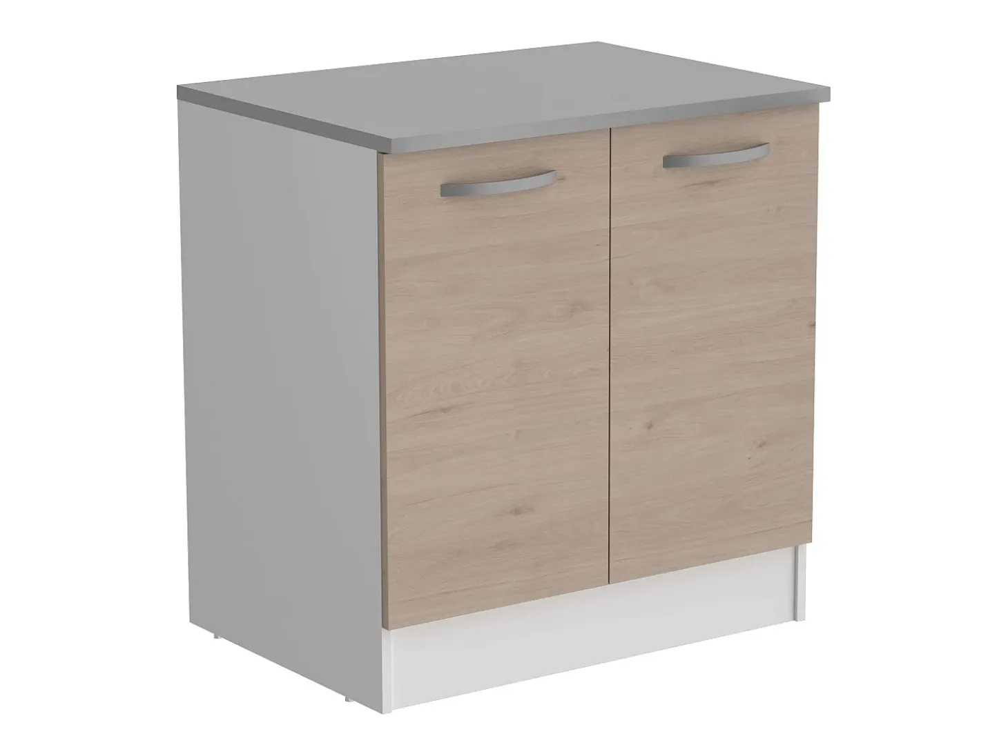 Pack Muebles Cocina Eko Moderno Blanco Mate/Roble Jackson Fregadero Horno