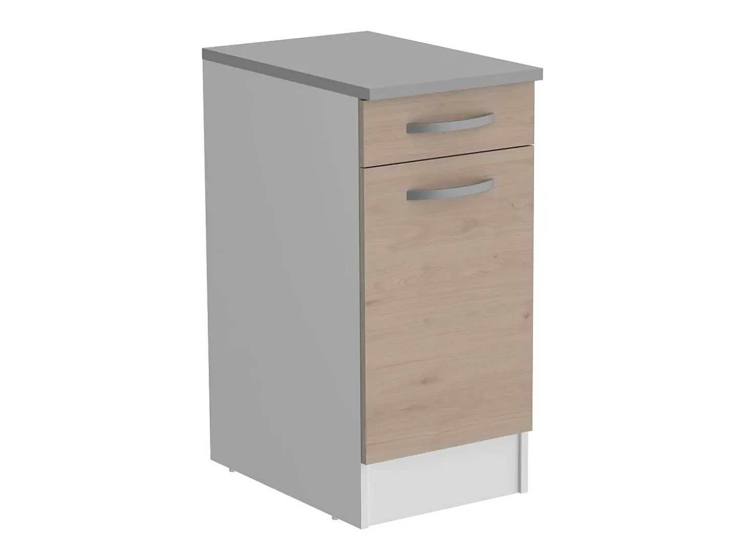 Pack Muebles Cocina Eko Moderno Blanco Mate/Roble Jackson Fregadero Horno