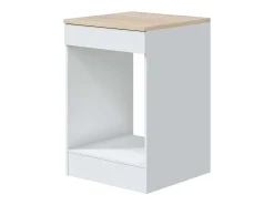 Pack Muebles Cocina Kira 10 Módulos Nórdico Blanco Brillo Roble Canadian