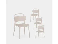 Packs 4 sillas Beige 47 x 78 cm