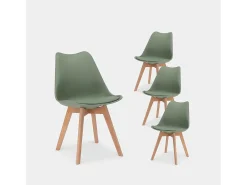 Packs 4 sillas Verde oscuro 48 x 82 cm
