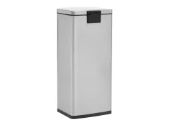 Papelera con pedal antihuellas de 30 l acero inoxidable plateado color plata 02_0043857