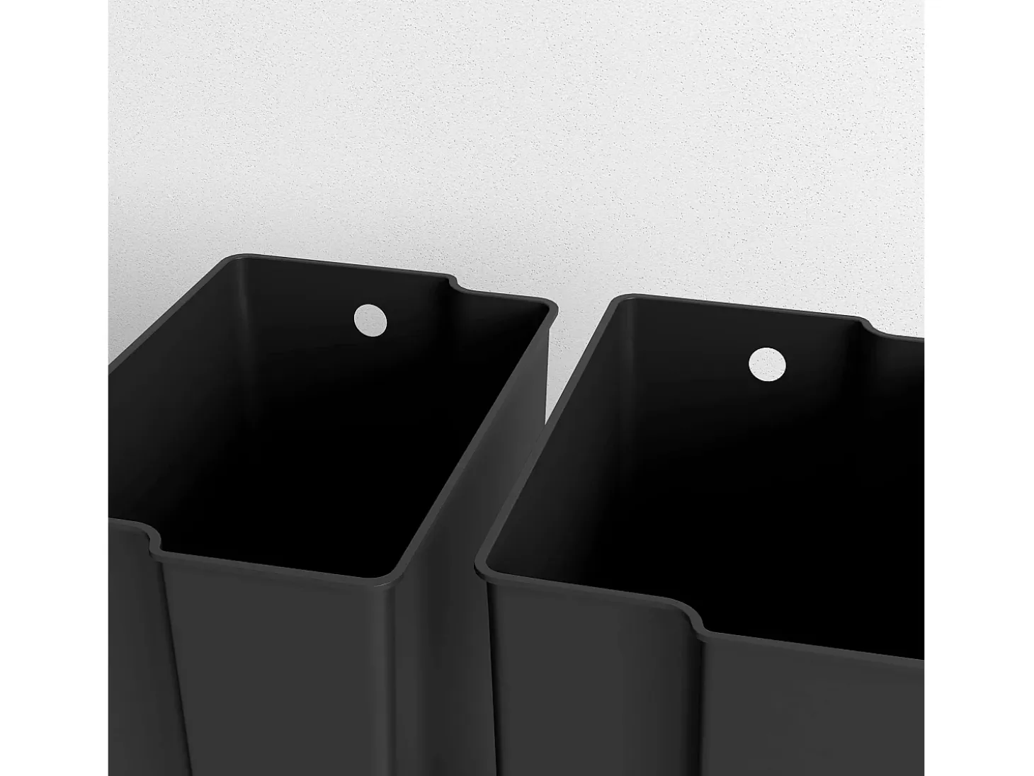 Papelera con pedal de 25 l, acero inoxidable, color negro (47,7 x 37,5 x 56 cm)