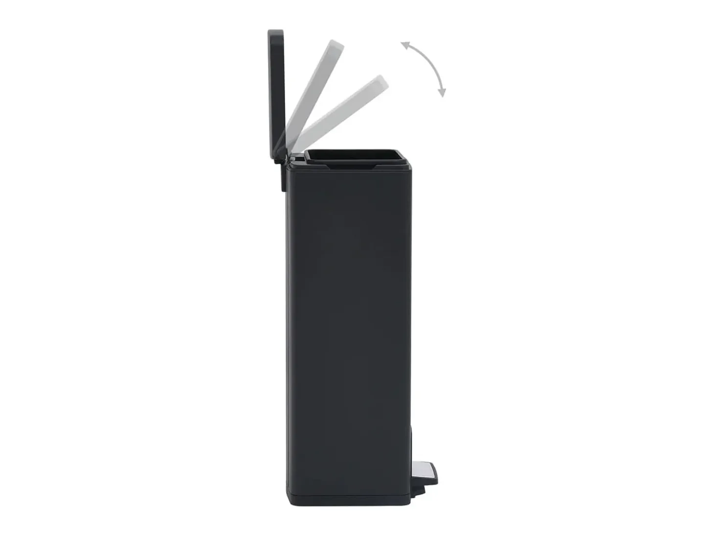 Papelera de pedal antihuellas de acero inoxidable de 30 litros color negro 02_0006099