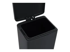 Papelera de pedal antihuellas de acero inoxidable de 30 litros color negro 02_0006099